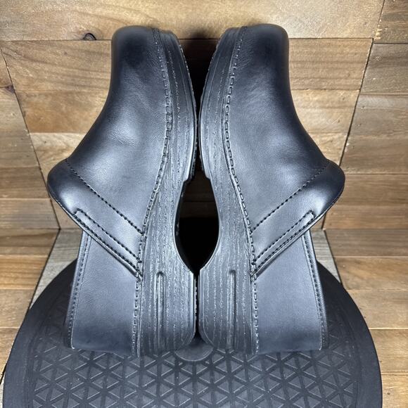 Dansko Womens Size US 7 Eur 37 Professional Black Leather Clogs NO INSOLES - Picture 8 of 10